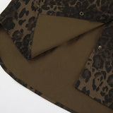 Vintage Leopard-Print English Style Collar Long-Sleeved Casual Coat 2025 Autumn Fashion New Women 68HZ