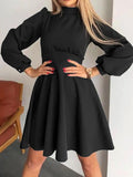 French Spring Red Collar Bubble Sleeve Dress 2025 Wildberries Hot New Fashion 68HZ