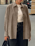 2025 Spring And Summer Retro Style Knitted Velvet Loose Collar Shirt Sleeves Niche Shirt Lady 68HZ