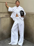 White Cotton Loose Short-Sleeved Trouser Trouser Casual Set 2025 Summer Fashion New Two-Piece Set Of Women 68HZ