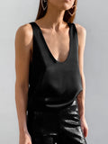 2026 Summer New Solid Color Buttite Vertebry U Neckless T-Shirt With Street Style Small Vest Woman 68HZ