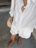 Autumn 2025 New Women's Cotton Shirt Long-Sleeved Fashion Casual Shorts Set Lazy Two-Piece Set 68HZ
