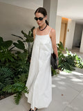 2025 Summer Sexy Design White Slings Long And Ankle Tat Dress Sexy Commuter Dress Woman 68HZ
