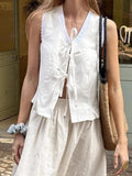 Light Apricot Pure Cotton Side With Sleeveless Vest 2025 Spring And Summer Fashion New Top Lady 68HZ