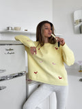 2025 Dachshund Embroidered Jacket Sweater Women's Autumn And Winter T-Shirt T-Shirt 68HZ