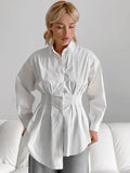 French-Style Self-Healing 100-Folded Long-Sleeved Temperament Shirt 2025 Autumn And Winter Fashion New Women's Clothing 68HZ