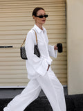 2025 New White Cotton Trousers Summer Neutral Minimal Street Casual Fashion Women's Clothing 68HZ