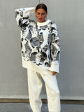 2025 New Casual Warm Suit Women's High-End Spring Color Sweater Straight Trousers Two Sets Inside 68HZ