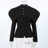Autumn And Winter Commuter Women's Small Fragrant Coat High Sense Of Light Luxury Retro Black Fashion Repair Body Clothes 68HZ