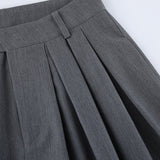 French Commuting Folding Gray Suit Trousers Women's Autumn 2025 Fashion Casual Loose Broad-Legged Trousers 68HZ
