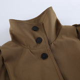 Licin Collar Temperament Simple Single-Dbutton Jacket Jacket 2025 Autumn Fashion New Trench Coat 68HZ