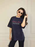 2026 Summer New Leopard Print Short-Sleeved Women New Leisure Free Letter Print T-Shirt Tide 68HZ