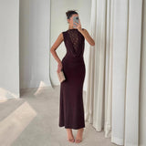 Temperament Solid-Colored Vest Dress Summer New Polo Collar Sweater Dress Tight Waist Thin Knit Dress 68HZ