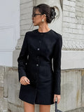 Autumn Niche Design Sense Long Sleeves To Close The Waist To Repair A Skirt Elegant Long Small Suit Coat Woman 68HZ