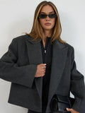 Autumn And Winter Fashion Short Blazer Women's Senior Sense Of Age Reduction Tying Waist Hair Suit Suit 68HZ