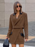 Autumn High-End Fashion Casual Suit Suit Women's Short High-Waisted Irregular Short Skirt Two Sets 68HZ