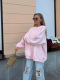 Sweet Autumn Jacket Women's Long Loose Spring And Autumn Collar Letter Embroidery Leisure Thin Powder Tops 68HZ