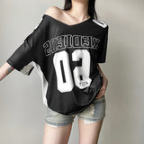 2025 Women's WISH Summer New Fashion Letter Prints Short-Sleeved Loose T-Shirt Women 68HZ