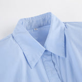 2025 New Temperament Commuter Cotton Shirt Long-Sleeved Tidly Tidling Design Blouse 68HZ