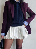 White Temperament Cotton Balloon Skirt Commuting Fashion Skirt 2025 Thin Women's Short Skirt 68HZ