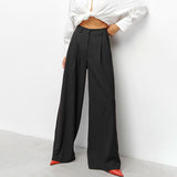 Autumn 2025 New Leisurely Thin Pants Suit Pants Women Commuting High-Waisted Trousers Loose 68HZ
