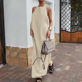 Casual Sexy Summer Ribbon Bare Back Fashion Dress Dress Cotton Can Breathe Kaat Long Dress Women's Dress 68HZ