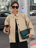 Ki-Colored Clip Casual Loose Jacket Jacket Wind 2025 Autumn And Winter Fashion New Women's Clothing 68HZ