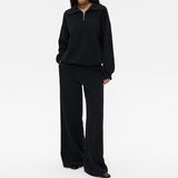 Autumn New Collar High-Waisted Trousers Loose-Fitting Suit 2025 Sports Two Sets Of Women 68HZ