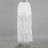 Sexy Lace Perspective White Jiti Flower Dress 2025 Early Spring New Dress 68HZ