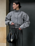 Autumn And Winter New Small Collar Temperament Short Loose Wool Coat 2025 Fashion Lazy Women's Clothing 68HZ