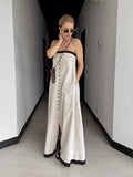 Colling-Coled Sling Dress Women Cotton Tampering Autumn 2025 High-End Feeling Without Shoulder Strap Bra Dress 68HZ