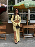 Spice Girls Lazy Belt Women's Spring And Autumn Cream Yellow Rally Half-Sleves Knitted Two-Sleeve 68HZ