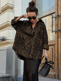 Vintage Leopard-Print English Style Collar Long-Sleeved Casual Coat 2025 Autumn Fashion New Women 68HZ