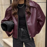 Locomotive Wind Leather Jacket 2025 Autumn And Winter New Loose Coat Fashion Leather Leather New Women's Coat 68HZ