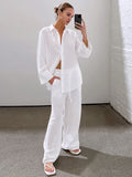2025 New White Cotton Trousers Summer Neutral Minimal Street Casual Fashion Women's Clothing 68HZ