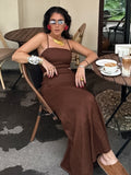 2025 Spring And Summer Sexy Hollow Cotton Sling Vest With High-Rise Long Skirt Suit Woman 68HZ
