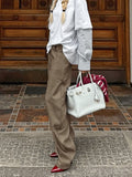 2026 Spring New Small Design Lattice Scissors Women's Casual Loose Thin Casual Trousers 68HZ