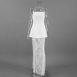 Design-Sense Chest Waist Lace Skirt Two-Piece Set 2025 Summer New Women's Dress Dress Suit 68HZ