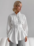 French-Style Self-Healing 100-Folded Long-Sleeved Temperament Shirt 2025 Autumn And Winter Fashion New Women's Clothing 68HZ