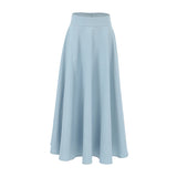 2025 Spring And Summer High Temperament Blue High-Waisted Cotton Dress New Fashion Long Dress 68HZ