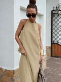 Casual Sexy Summer Ribbon Bare Back Fashion Dress Dress Cotton Can Breathe Kaat Long Dress Women's Dress 68HZ