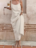 Kash Sexy Cotton Sling Ribbon Ribbon Dress 2025 Spring And Summer Fashion New Long Dress 68HZ