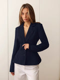 2025 Autumn And Winter New Long Sleeves Waist V Collar Commuting Small Suit Women's Casual Fashion Shoulder Jacket 68HZ