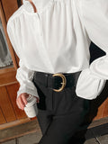 Autumn Design Sense French Collar Bubble Sleeve Shirt New Women's Niche Casual Shirt Loose Top 68HZ