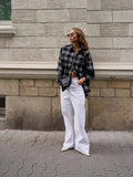 Pure Cotton Plaid Women's Autumn Dress 2025 New Retro Plaid Shirt Loose Outer Shirt Coat 68HZ
