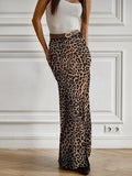 Vintage Leopard Print Chiffon Fishtail Skirt High Waist Half-Dress Dress 2025 Spring Fashion New Long Dress Woman 68HZ