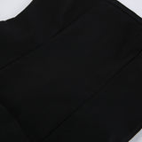 Autumn And Winter Retro Black Sexy V-Necked Bodywear Fashion Waist Horn Pants Elegant Suit Woman 68HZ