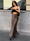 Leopard Print Sexy Bag And Hip Fishtail Skirt Drag Floor Skirt 2025 New Spring Women's Hanging Long Dress 68HZ