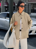 Ki-Colored Clip Casual Loose Jacket Jacket Wind 2025 Autumn And Winter Fashion New Women's Clothing 68HZ