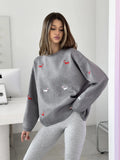 2025 Dachshund Embroidered Jacket Sweater Women's Autumn And Winter T-Shirt T-Shirt 68HZ